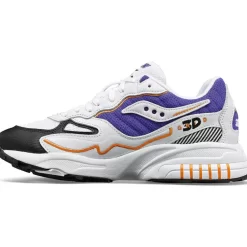 Heren Saucony Grid | 3D Grid Hurricane White / Purple