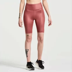 Dames Saucony Tights En Shorts | Dames Pinnacle 8" Tight Short Apple Butter