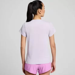 Dames Saucony Tops | Dames Stopwatch Graphic Short Sleeve Mauve Graphic