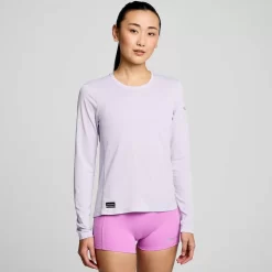 Dames Saucony Tops | Dames Stopwatch Long Sleeve Mauve