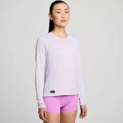 Dames Saucony Tops | Dames Stopwatch Long Sleeve Mauve