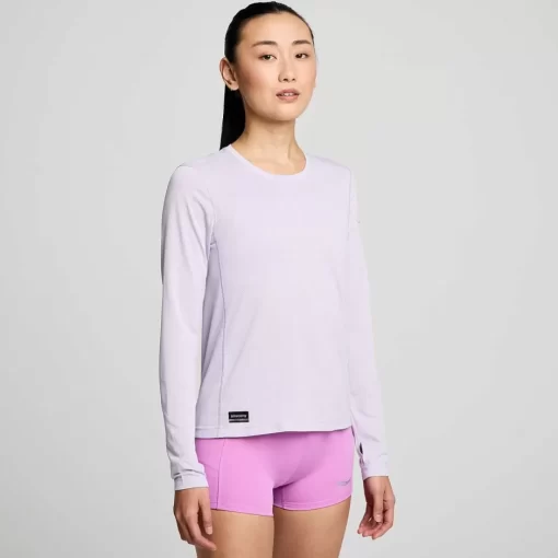 Dames Saucony Tops | Dames Stopwatch Long Sleeve Mauve