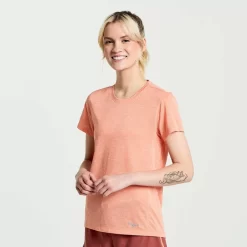 Dames Saucony Tops | Dames Stopwatch Short Sleeve Zenith Heather