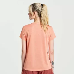 Dames Saucony Tops | Dames Stopwatch Short Sleeve Zenith Heather