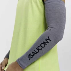 Heren Saucony Accessoires | Fortify Arm Sleeves Dark Grey Heather