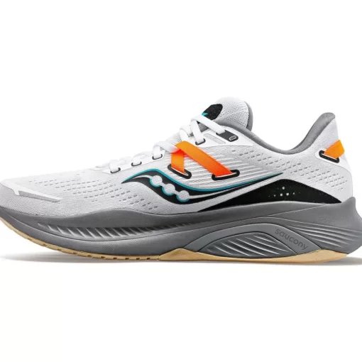 Heren Saucony Stabiliteit | Heren Guide 16 White / Gravel