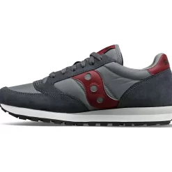 Heren Saucony Jazz | Heren Jazz Original Grey / Dark Red