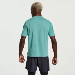 Heren Saucony Tops | Heren Pinnacle Short Sleeve Moss