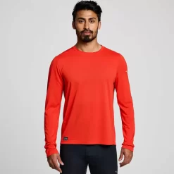 Heren Saucony Tops | Heren Stopwatch Long Sleeve Infrared