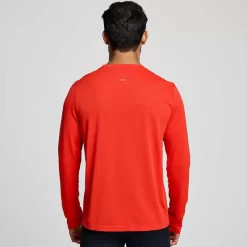 Heren Saucony Tops | Heren Stopwatch Long Sleeve Infrared